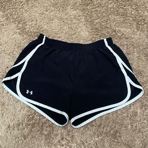 Under Armour Black & White Semi-Fitted Running Shorts